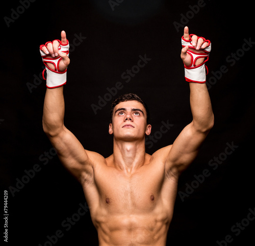 Male model. Kickboxing. photo