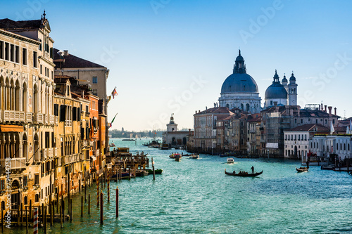 View of Grand Canal in Venice, Italy, from the Academia Bridge