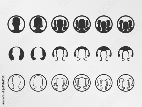 Icons zu Personen in verschiedenen Varianten