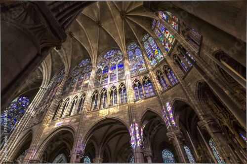 Obraz na plátně interiors and details of basilica of saint-denis,  France