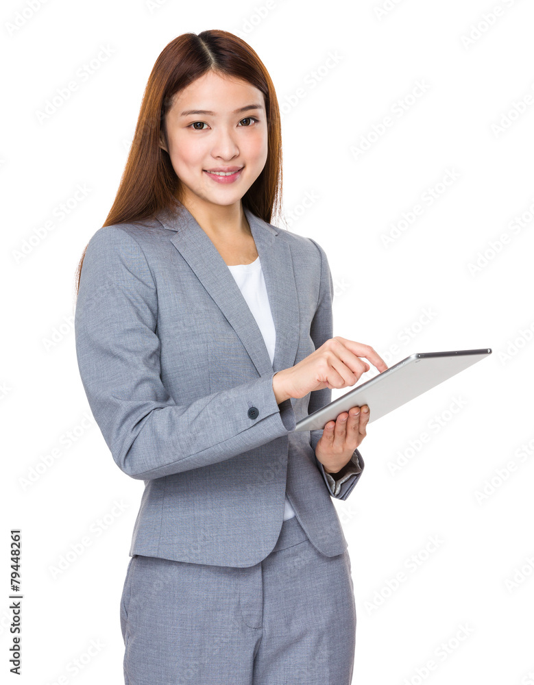 Business woman use of tablet Business woman use of tablet