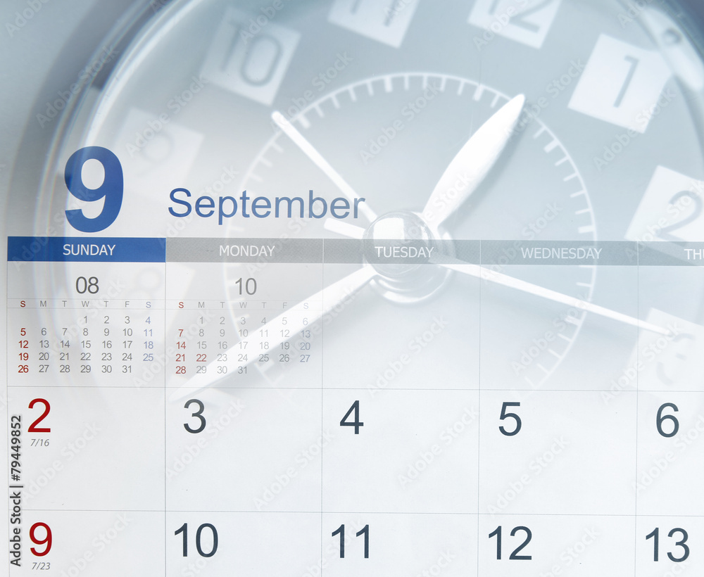 Fototapeta premium Clock and calendar