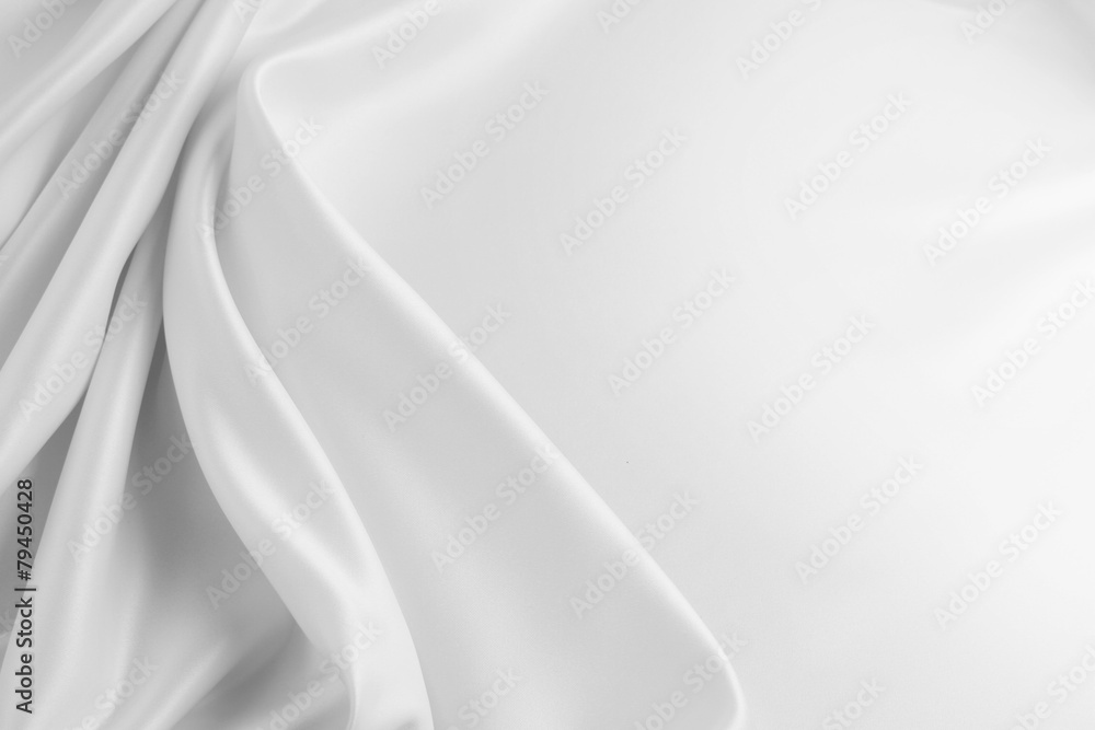 White silk fabric texture. Copy space