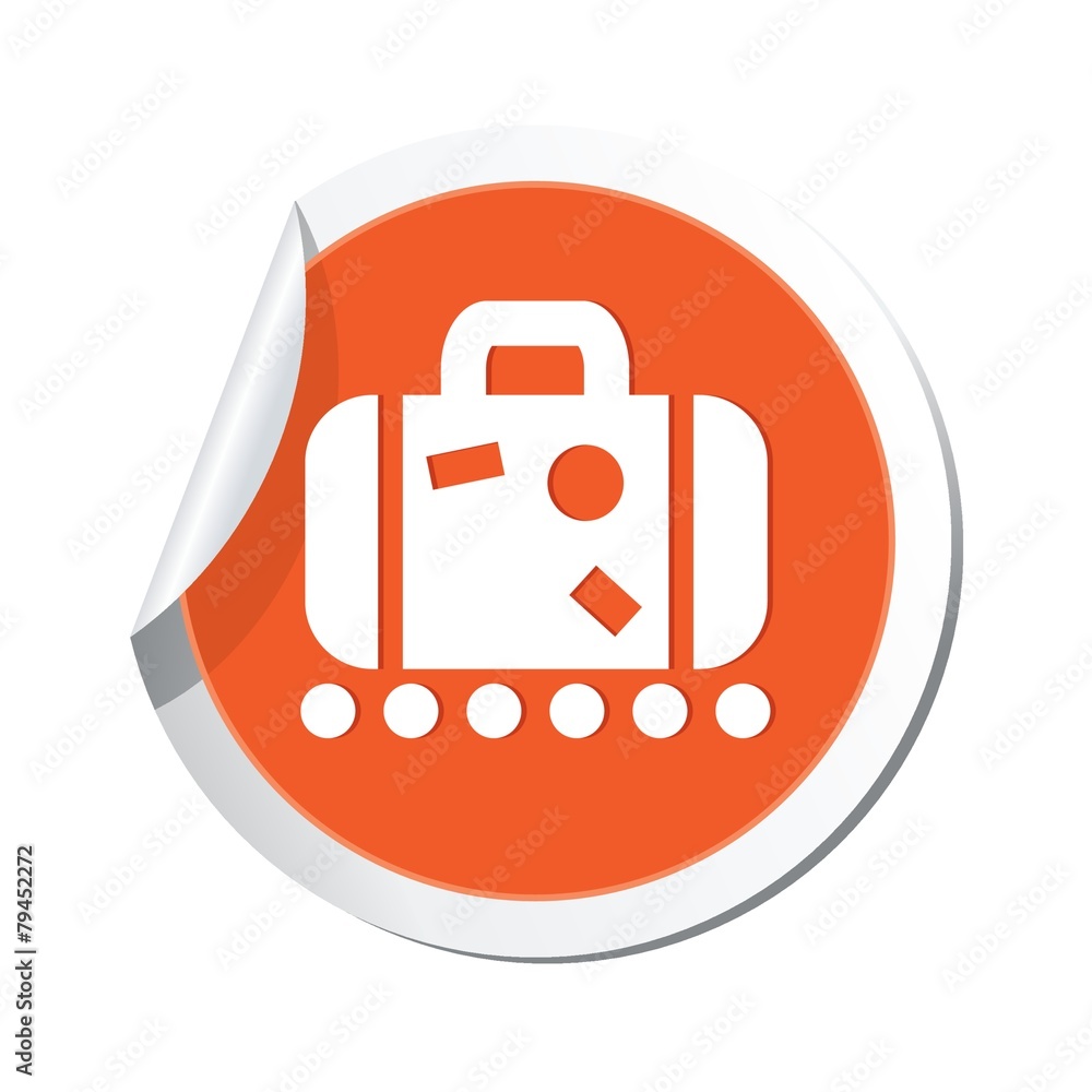 Sticker pointer with suitcase icon Sticker pointer with suitcase icon