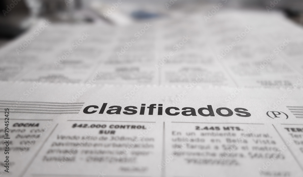 Newspaper classified section Newspaper classified section