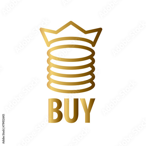 vector logo gold coins and crown