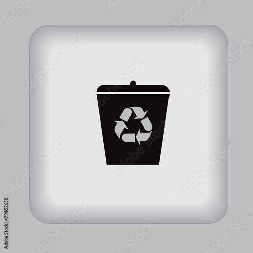 recycle, garbage, can, flat, vector, illustration