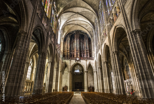 interiors of basilica of saint-denis, France