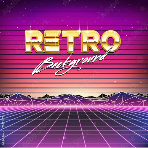 80s Retro Futurism Sci-Fi Background