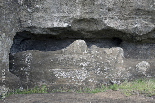 Foto Unfertiger Moai (Osterinsel, Rapa Nui)