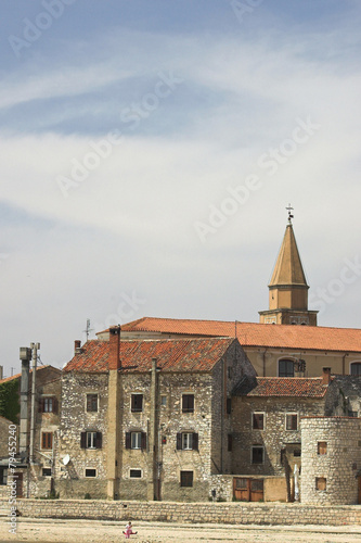 A view woth the church tower of Umag, Croatia