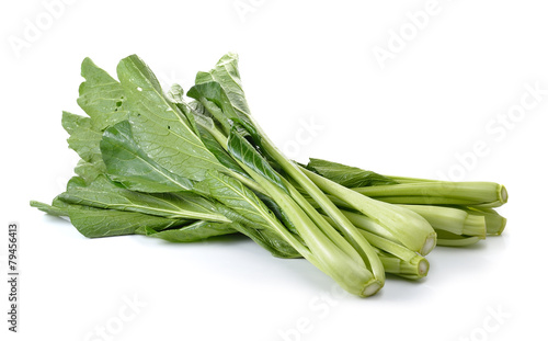 Chinese Flowering cabbage on white background