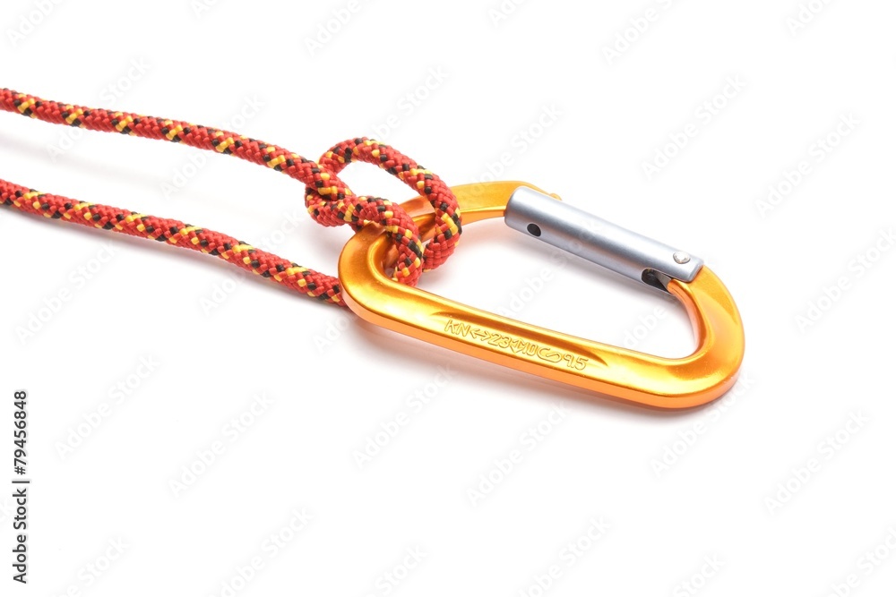 Fototapeta premium a carabine with rope isolated on white.