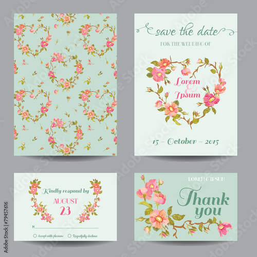 Invitation-Congratulation Card Set - for Wedding, Baby Shower