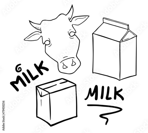 milk symbols set collection