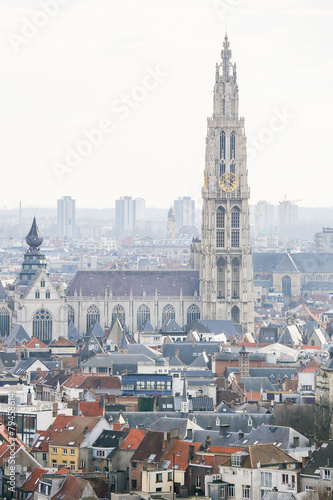 Famous Cathedral of Our Lady in Antwerp, Belgium