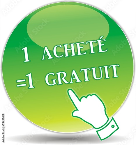 bouton 1 acheté = 1 gratuit