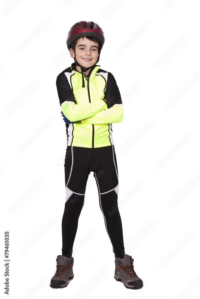 child clothing bicyclist isolated on white child clothing bicyclist isolated on white