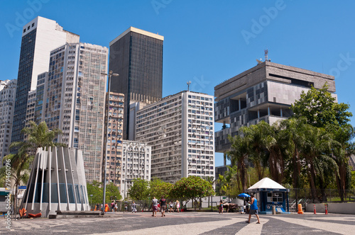 Empty Carioca Square in Downtown Rio de Janeiro photo