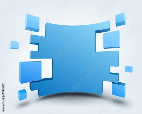 Vector illustration of 3d shape on white background
