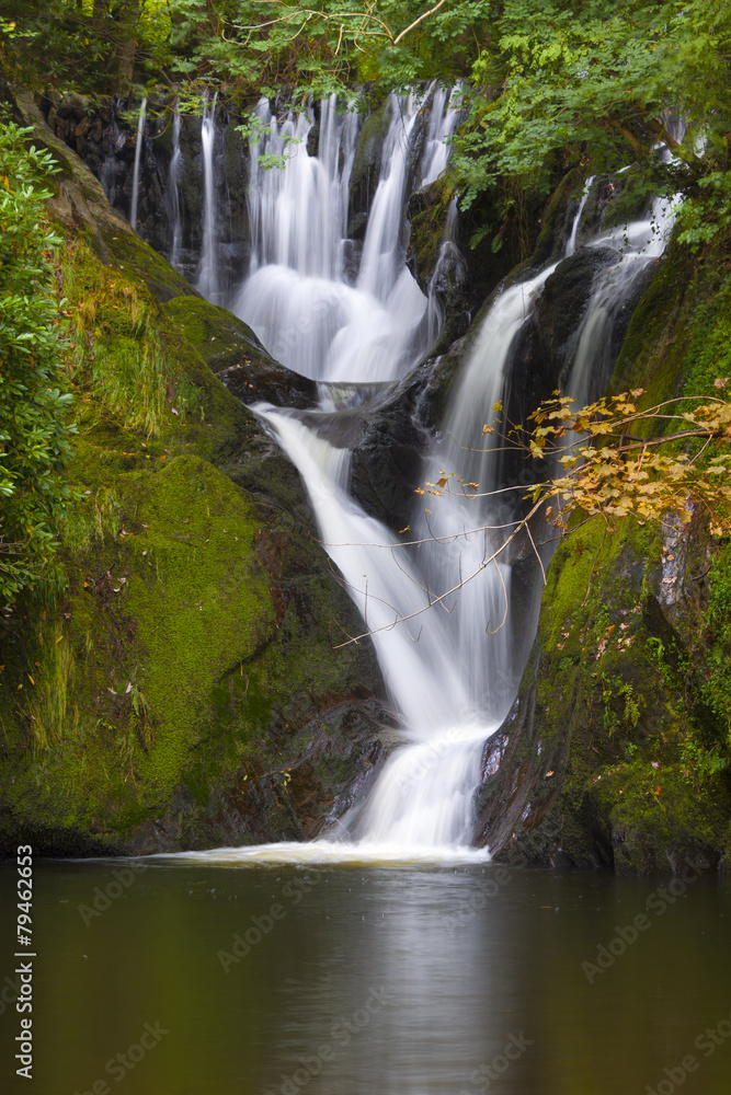 Dyfi Furnace Waterfall in early autumn