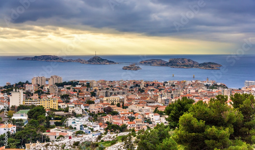 View of the Frioul archipelago from Marseille - France, Provence