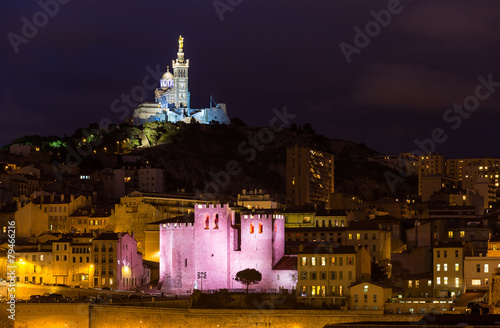 Notre-Dame de la Garde and Abbey of Saint Victor in Marseille - photo