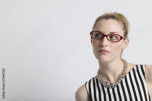 Cute woman that wears glasses