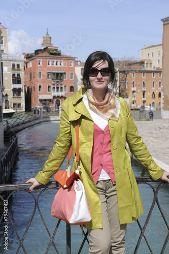 Beautiful woman in Venice