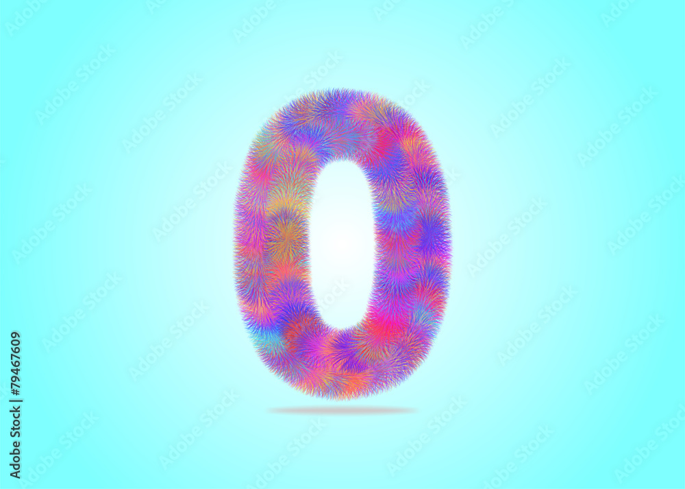 Fototapeta premium number colorful of fur