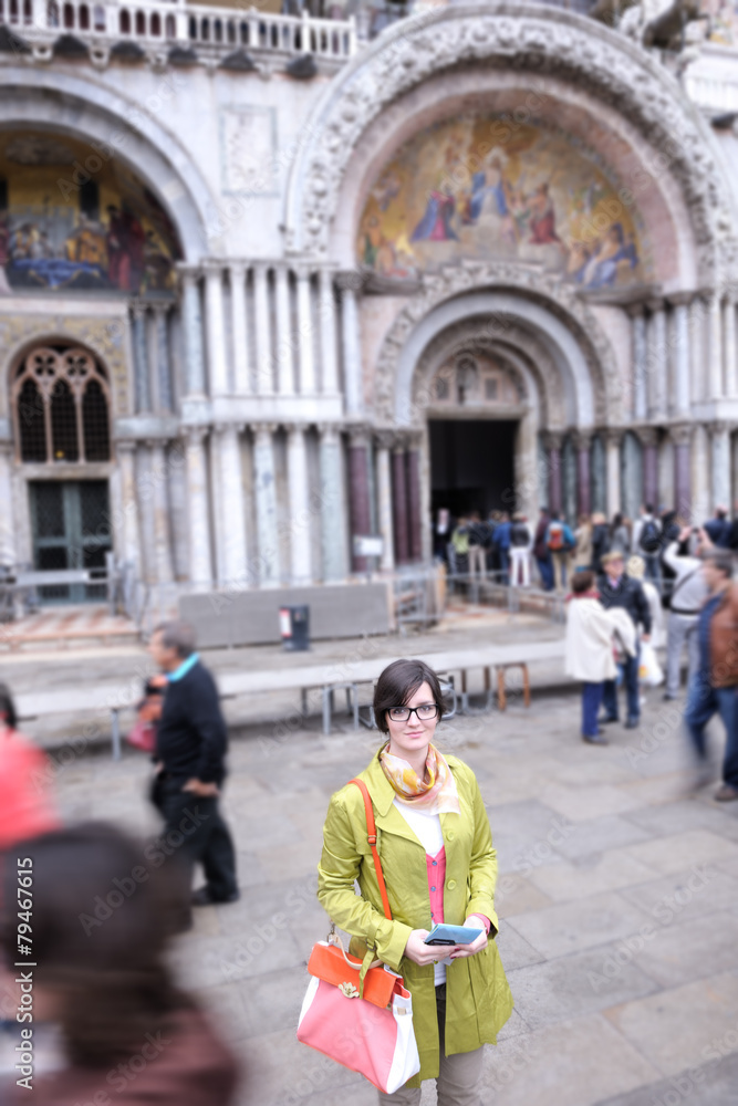 Beautiful woman in Venice