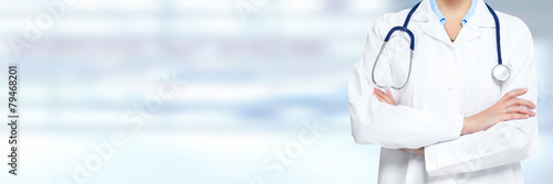 Medical doctor woman hands. photo