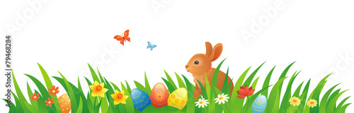 Easter grass with a bunny