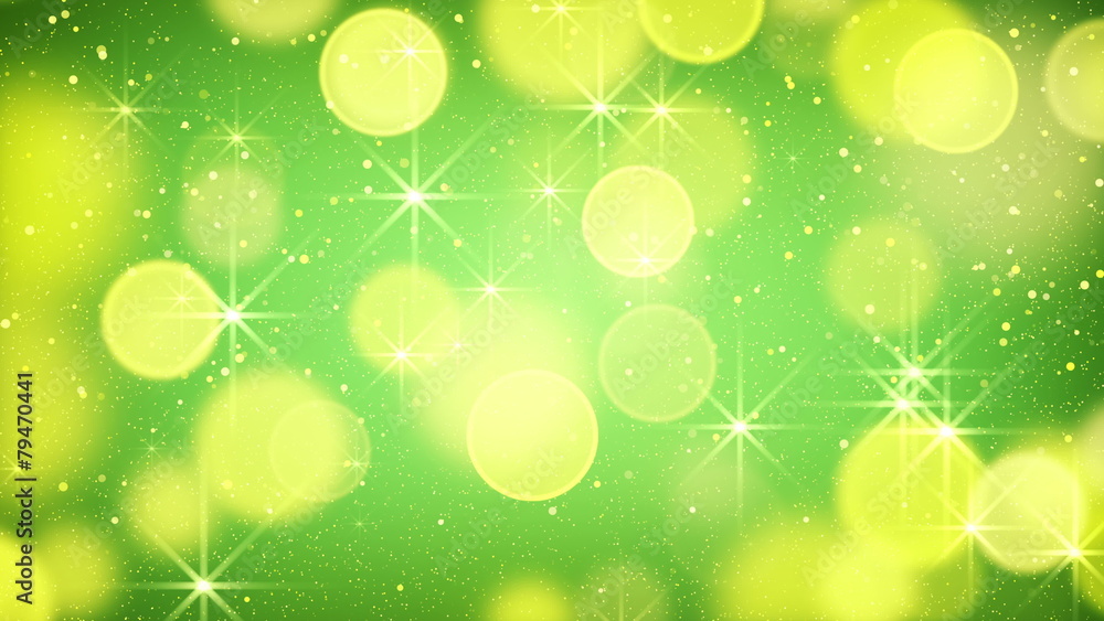 Yellow green bokeh light loopable background