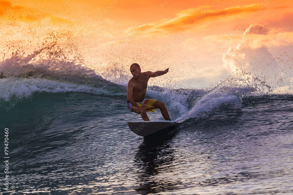 Surfer on Amazing Wave