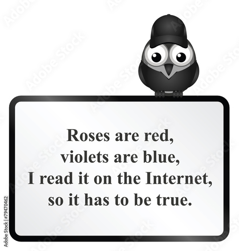 Monochrome comical Internet poem
