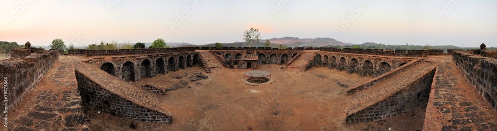 Corjuem Fort, military fortress, Goa, India - obrazy, fototapety, plakaty 
