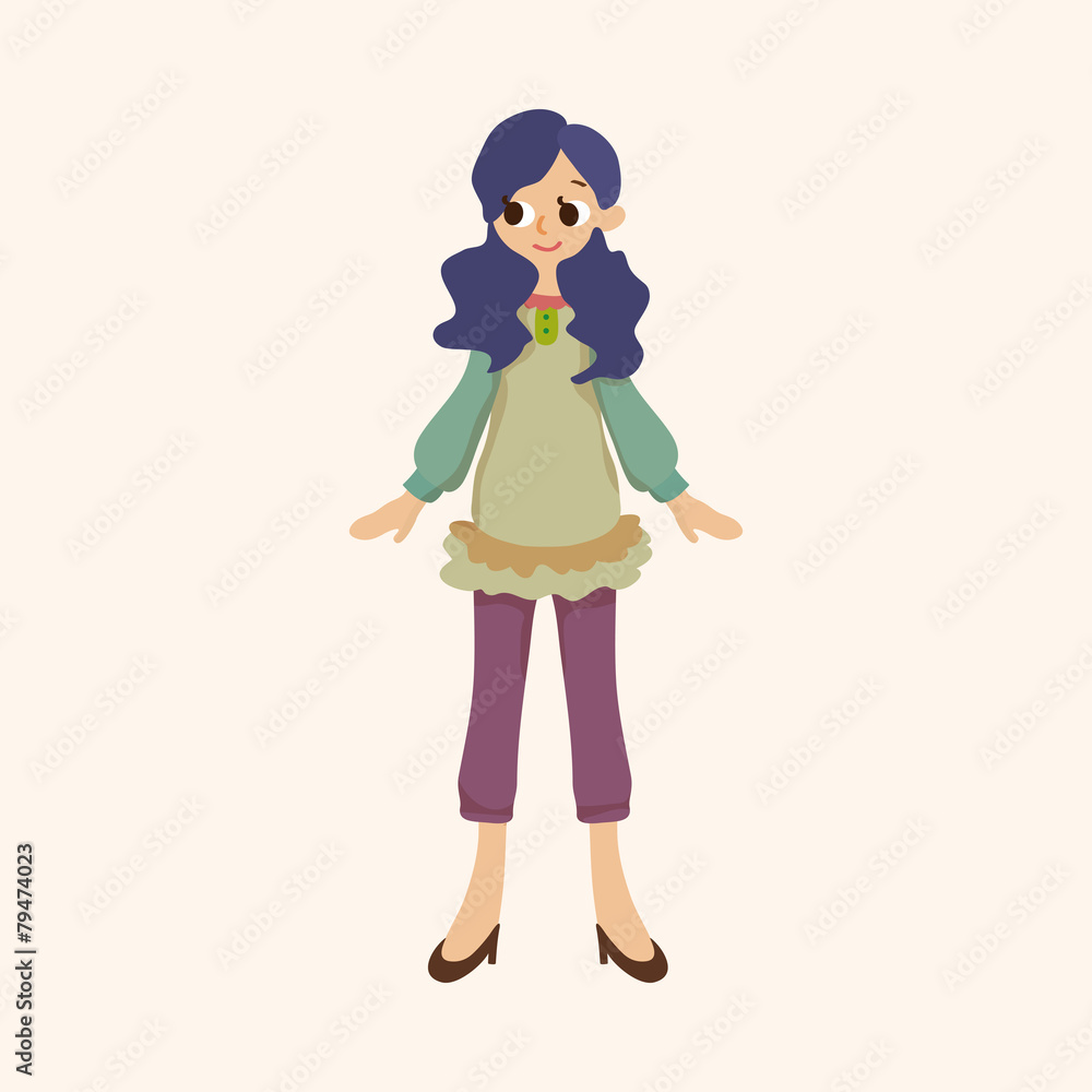 lady girl cartoon theme elements vector,eps lady girl cartoon theme elements vector,eps