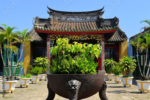 Chinese style Buddhist pagoda temple in Hoi An, Vietnam photo