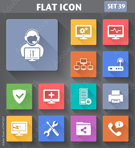 Vector application Computer Technician Icons set