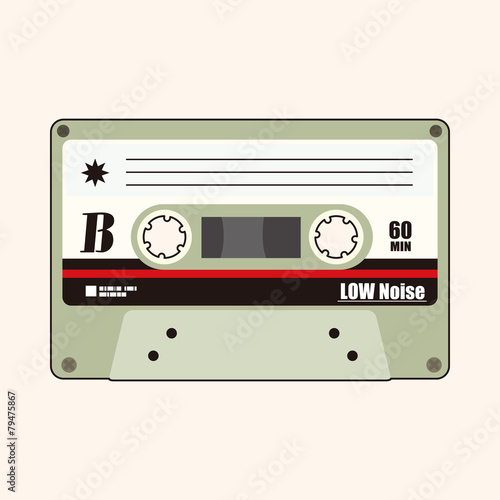 Audiotape theme elements vector eps