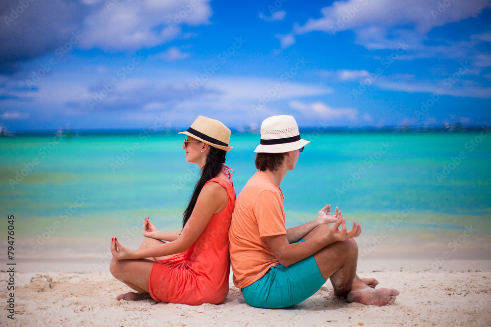 Young couple on tropical beach