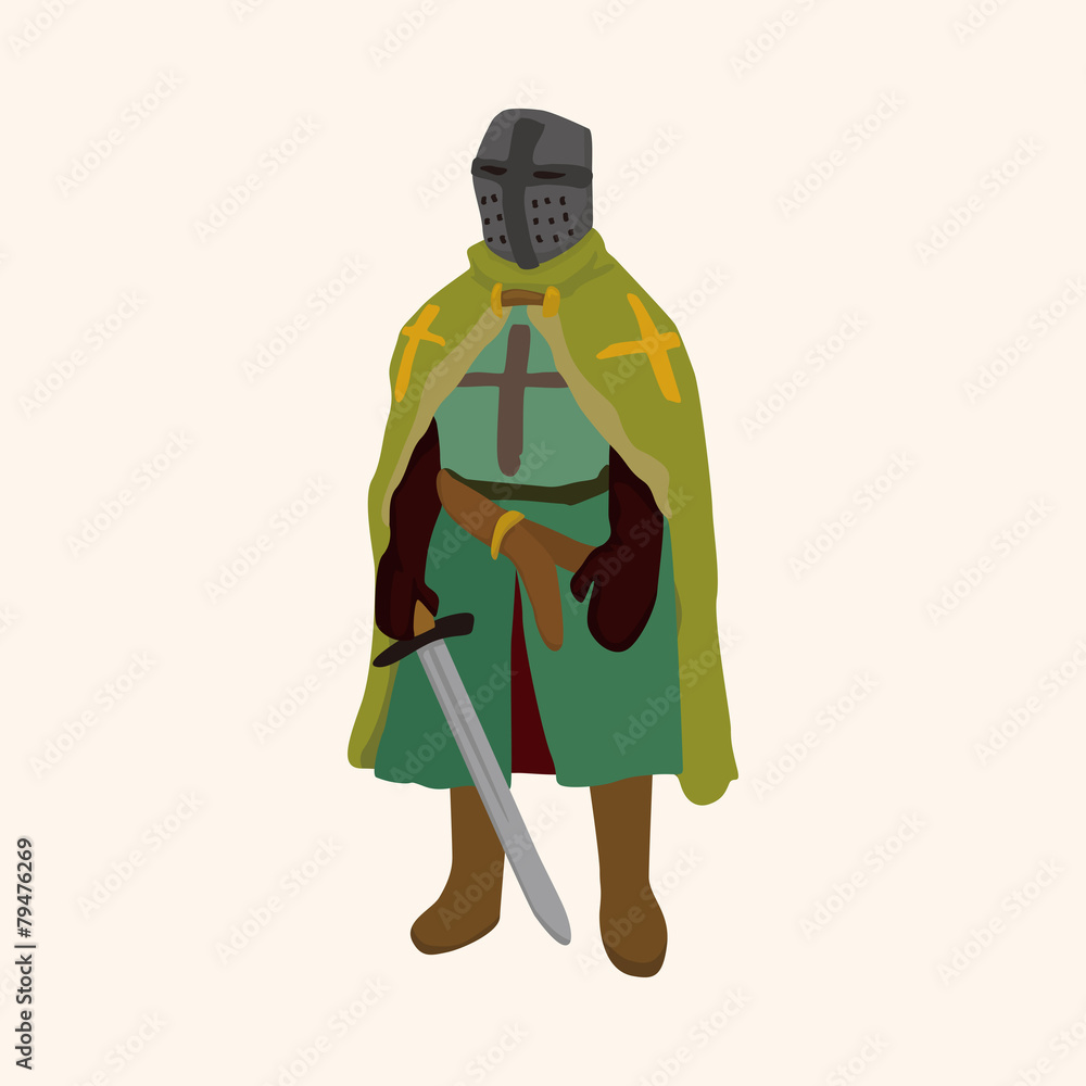 Naklejka premium knight theme elements vector,eps