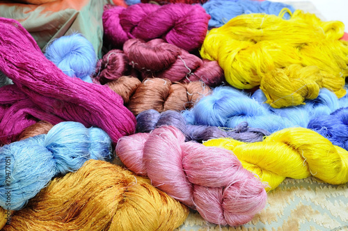 Colorful string silk luxury clothing material