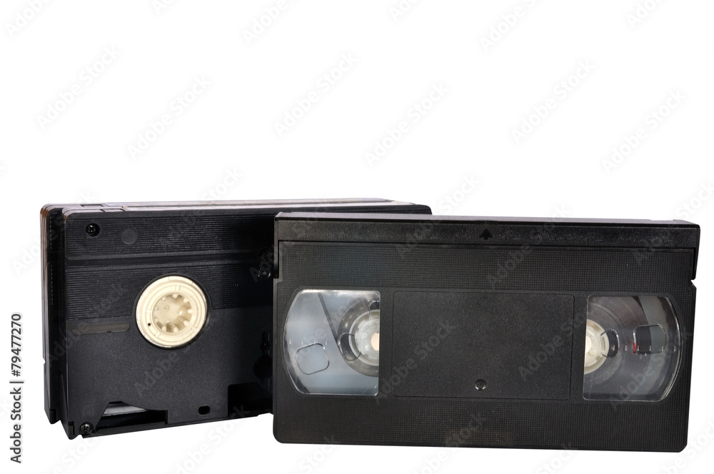 Classic Video tape isolated on white background, clipping path i