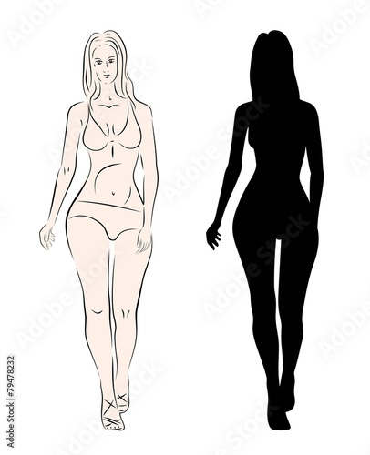 silhouette model girl