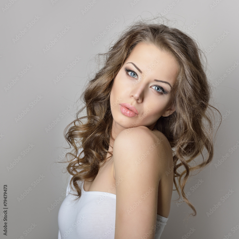 Naklejka premium Fresh beautiful girl. Sexy woman. Fashion girl. Attractive young