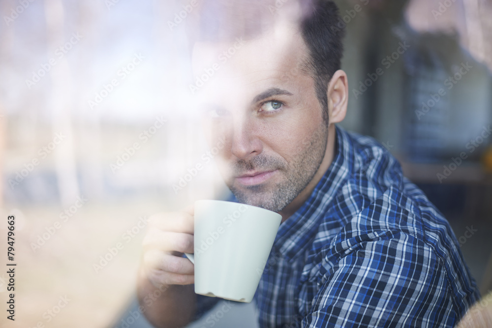 Planning day only with cup of coffee Planning day only with cup of coffee