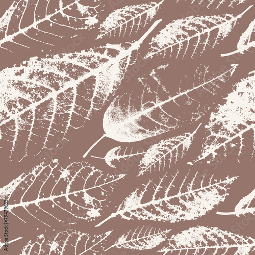 Foliage herbarium seamless pattern