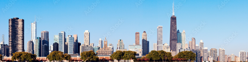 Chicago skyline seen from Lake Michigan